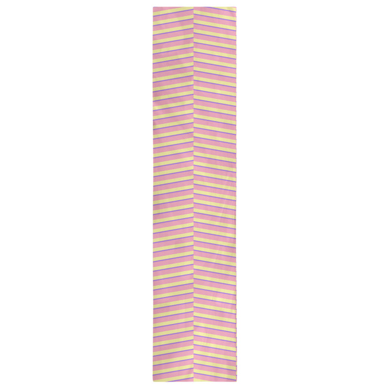 Fractured Stripes Table Runner, 16" x 72", Pink Purple/Yellow