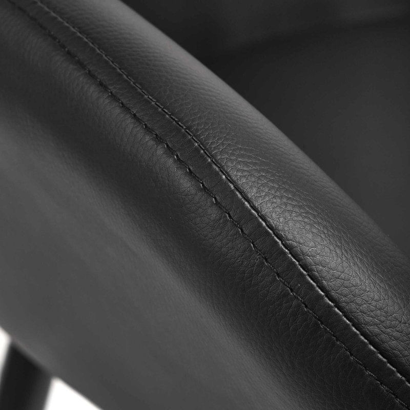 17.5'' H Faux Leather Upholstered Armchair, Black