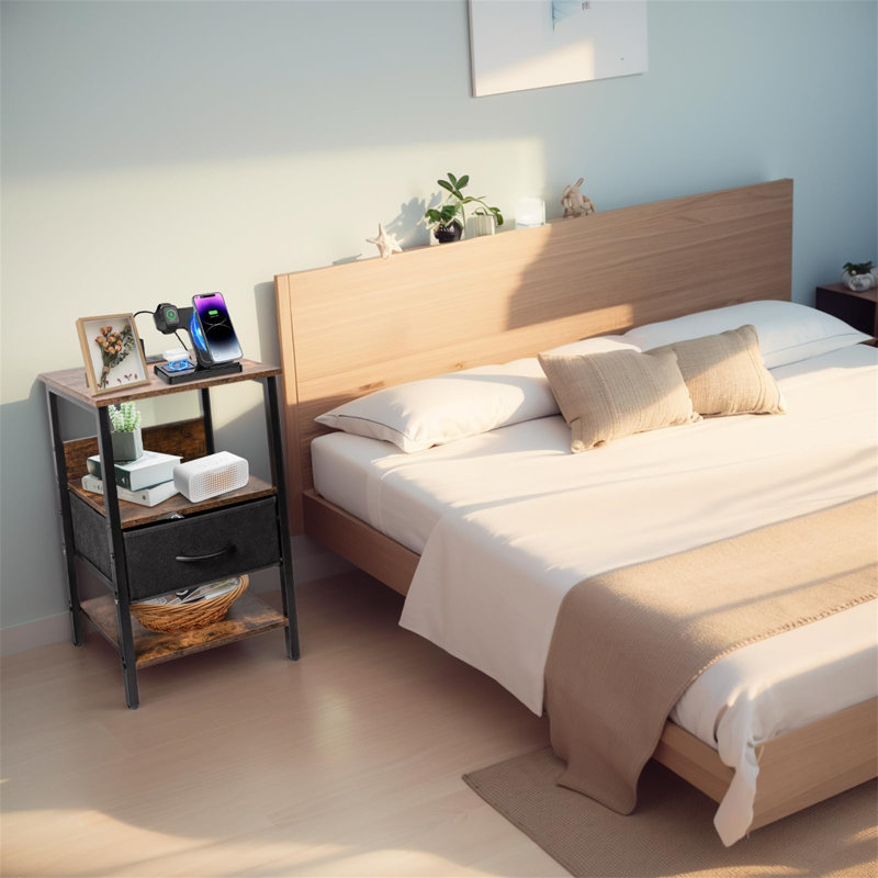 Arbella 40cm W Metal Bedside Table