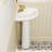 DeerValley 20.47" Pedestal Bathroom Sink,White Ceramic Corner Pedestal Sink with 3 Centerset Faucet Holes and Overflow