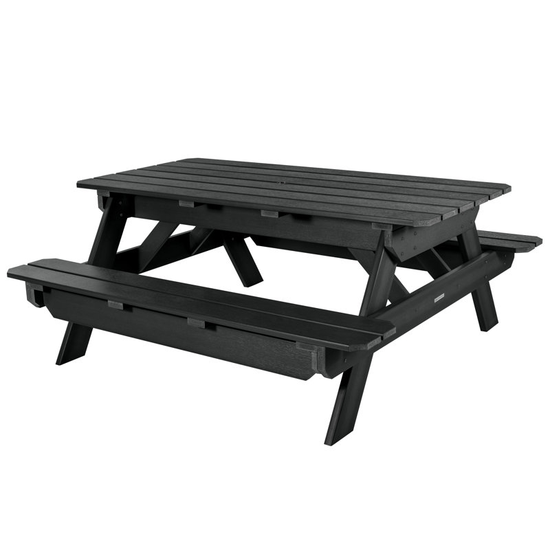 Table de pique-nique rectangulaire 72 po Sohi, Noir