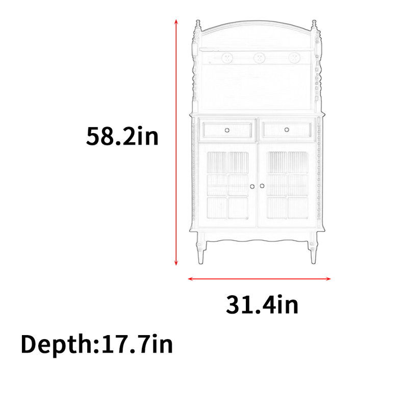 Armoire de rangement Vintage Luxury Villa, Noir
