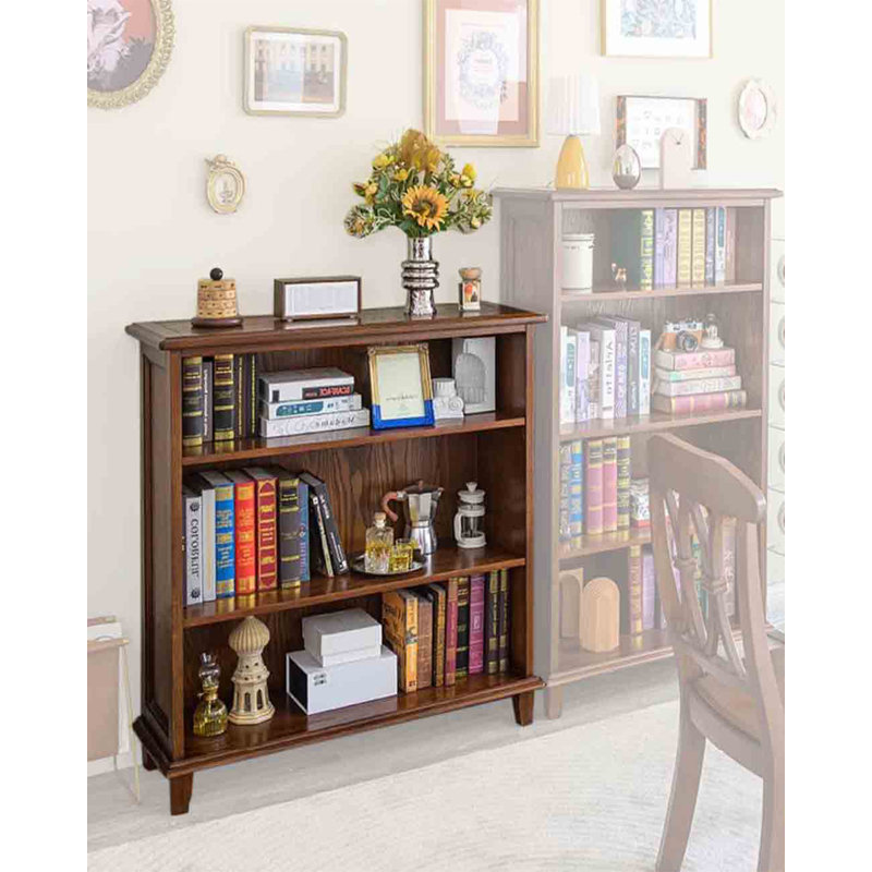 Classic Sturdy Wooden Open Bookcase with Multiple Storage Shelves, (3 Shelves) 42.9"H x 39.4"W x 13.8"D