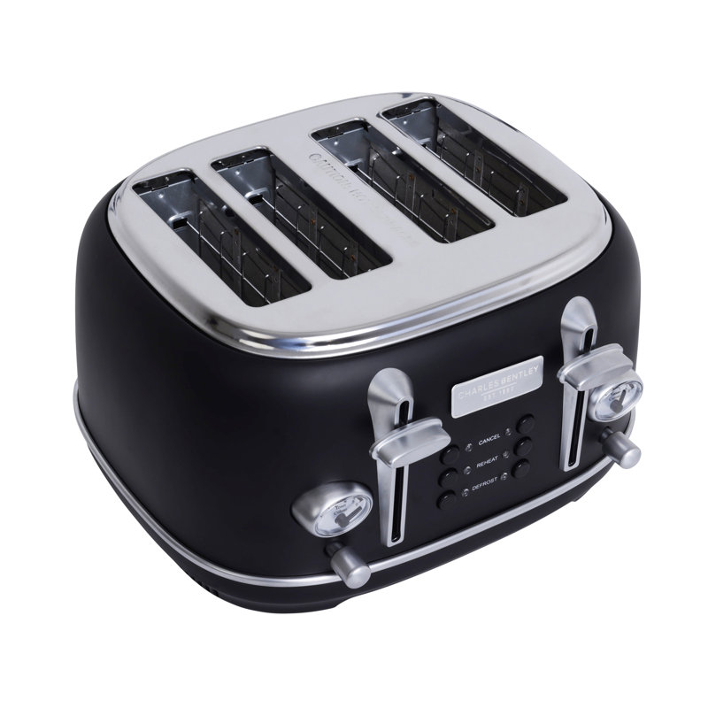 4 Slice Toaster, Black/Silver