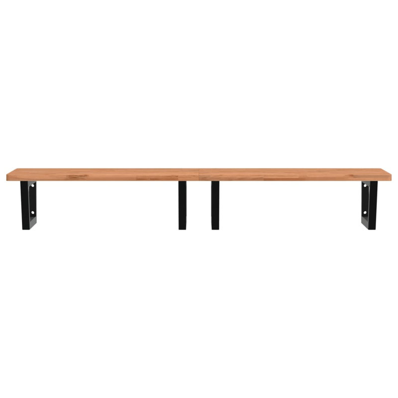 Breaunna 150cm Solid Wood Bathroom Vanity Top, Beech/Black