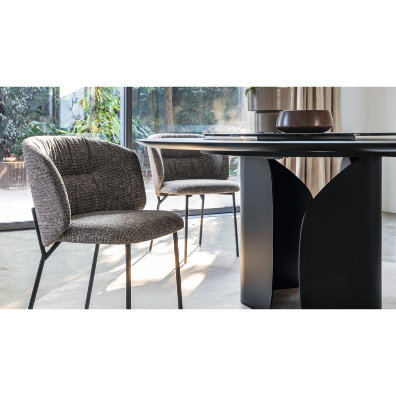 Twins Extendable Tables, Matt Black, Silk White Marble