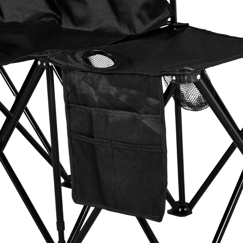 Banc pliable pour 6 personnes avec parasol, compartiments de rangement, porte-gobelets et protection tout autour, structure stable pour le sport, poches pour personnes portatives légères, conception confortable