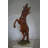 Large Rearing Horse Red Finished Bronze Statue -  Size: 34"L x 21"W x 46"H. 