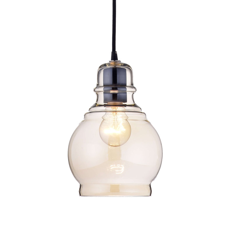 Nickelson 1 - Light 6.3" Antique Black Single Bell Pendant