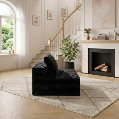 Modern Armless Floor-Hugging Modular Compression Sofa