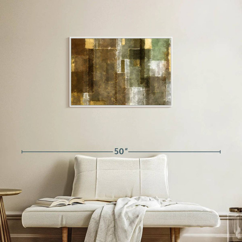 Neema géométrique, Cadre flottant blanc, 31 po x 21 po