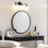 Luminaire de meuble-lavabo moderne avec abat-jour en verre blanc laiteux, applique murale de salle de bain 3 lumières pour miroir, à intensité variable et facile à installer