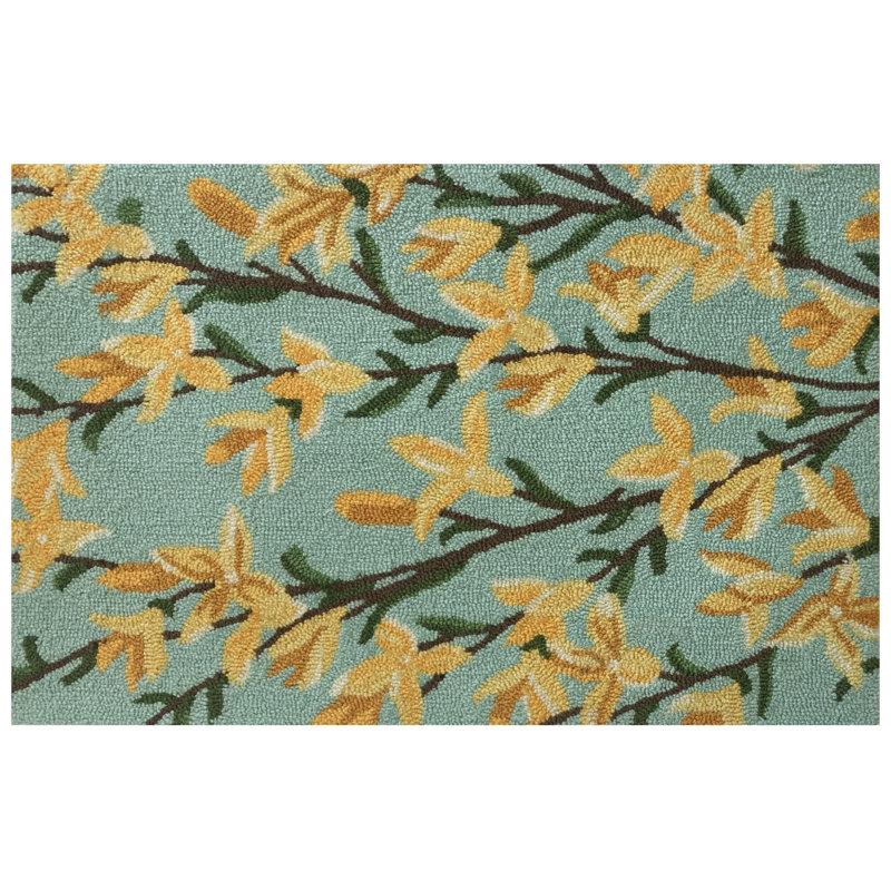 Roniqua Looped / Hooked Floral Rug, Rectangle 2'6" x 4'