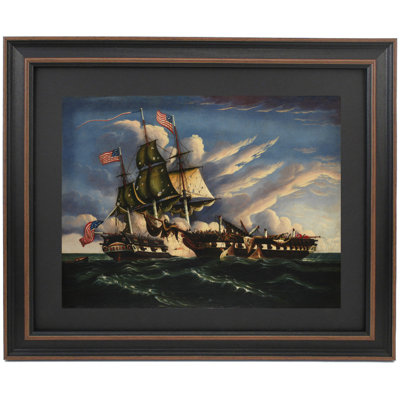 USS Constitution vs. HMS Guerriere by Thomas Chambers | Framed Print