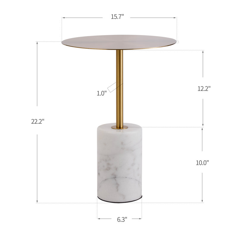 Jaiquez Circulo Side Table Quality Marble Base, Gold