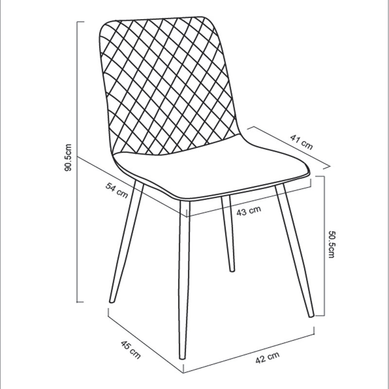 Upholstered Dining Chair, Black, 4