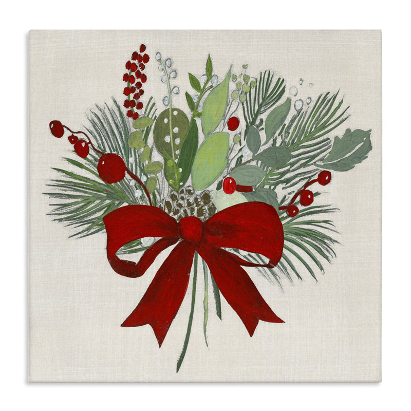 Toile «Merry Berry Bow», conception par Tava Studios, H 17 po x l 17 po