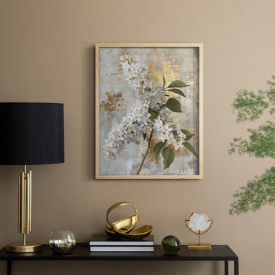 Reproduction encadrée FLORAL Series CCLVI - bois massif