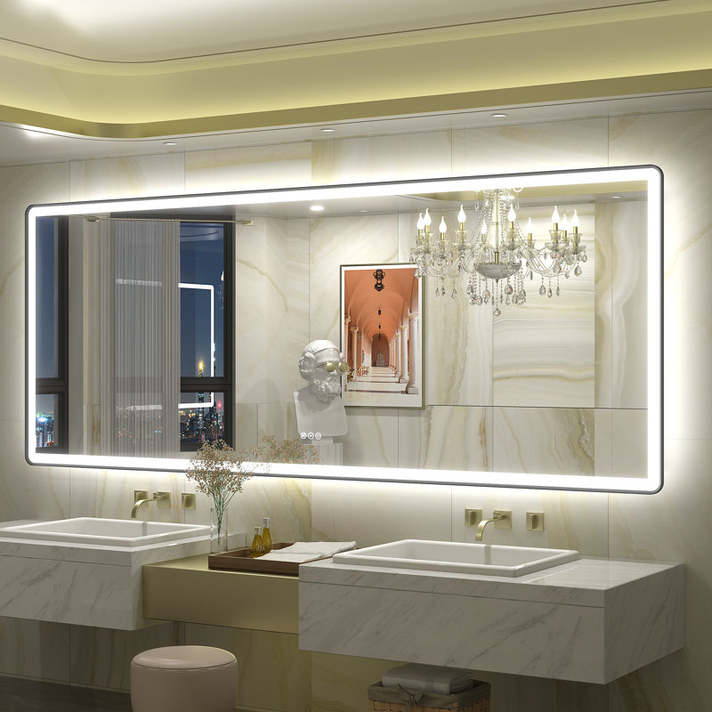 Miroir de salle de bain / meuble-lavabo Aevar, 84 po x 32 po
