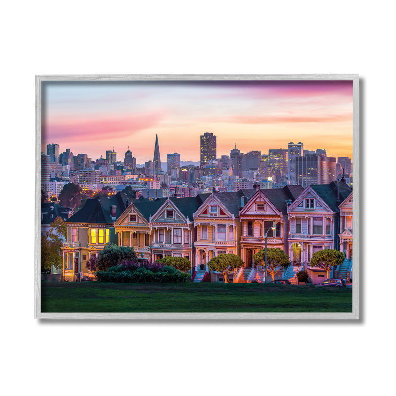 San Francisco, Californie, coucher de soleil, architecture de paysage urbain, Estampe numérique Farmhouse, H 11 po x l 14 po