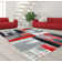 Tapis rouge / gris à motif abstrait Croskey