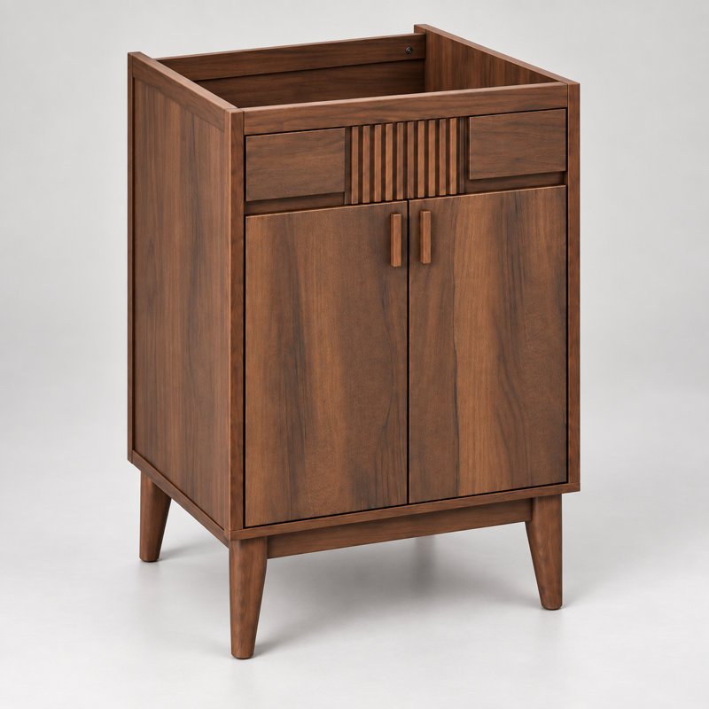 24" Mid-Century Modern Single Bathroom Vanity Base