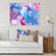 Nuage abstrait bleu et rouge - Peinture sur toile-67390420-67390414