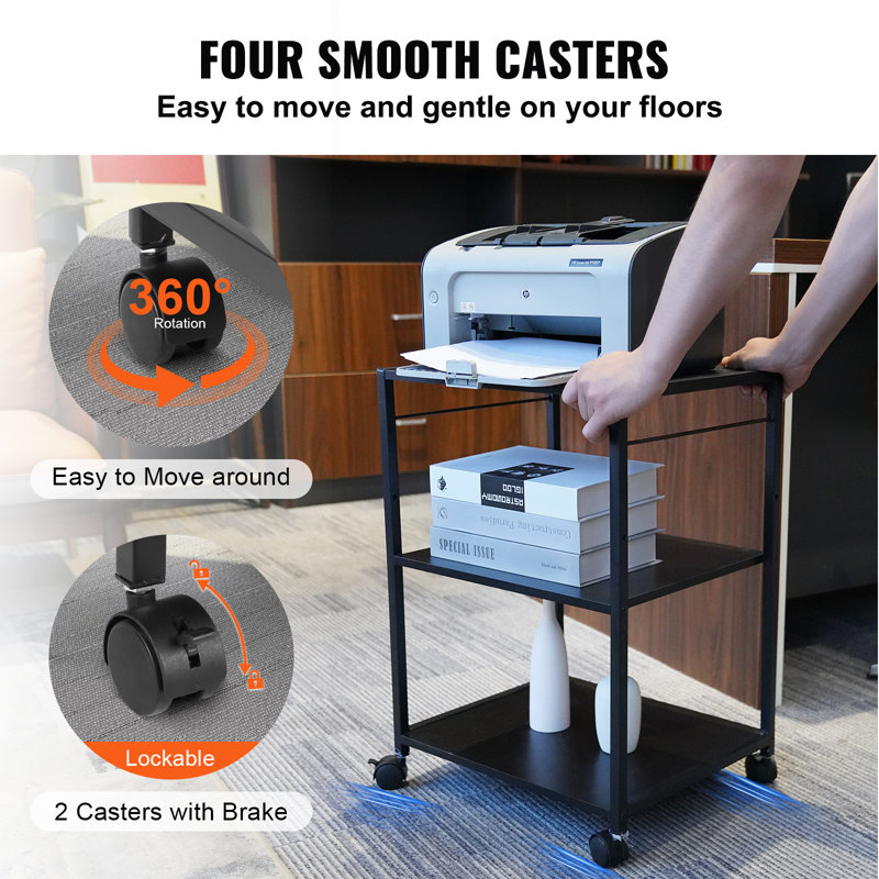 23.6'' H x 16.5'' W Printer Stand with Wheels
