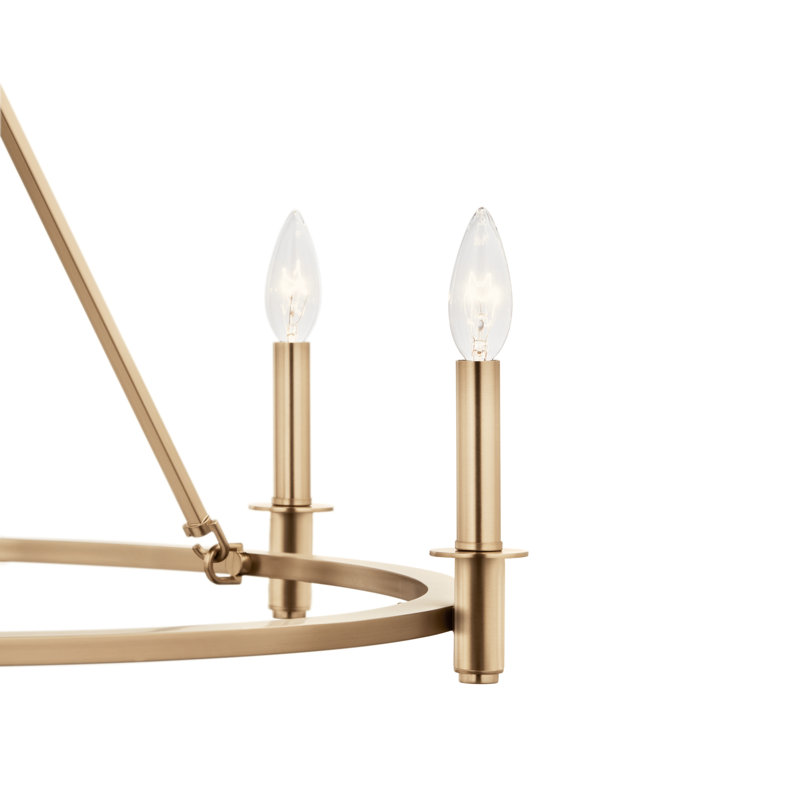 Steel Dimmable Chandelier, 23.75" H x 32.25" W x 32.25" D, 6, Bronze