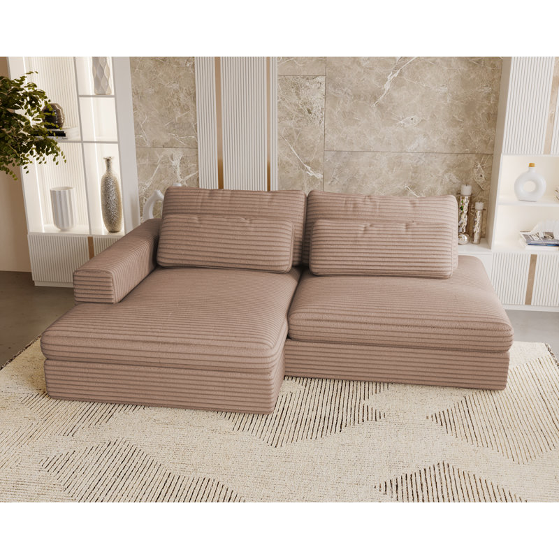 Teirra 2 Seater Sofa Bed, Right Hand Facing, Brown