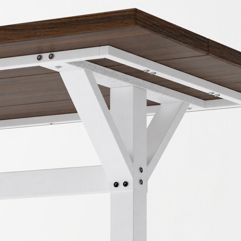 Table haute rectangulaire robuste en métal avec repose-pieds pour cuisine, salle à manger, bar à domicile (1 table seulement)