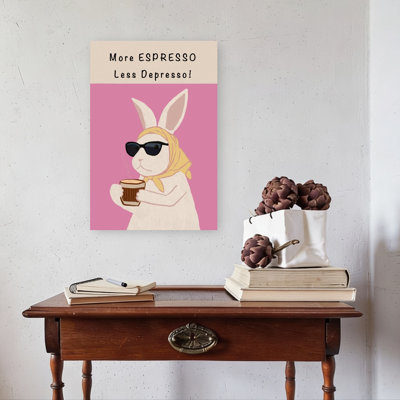 Élégant art mural Lapin forêt espresso contemporain