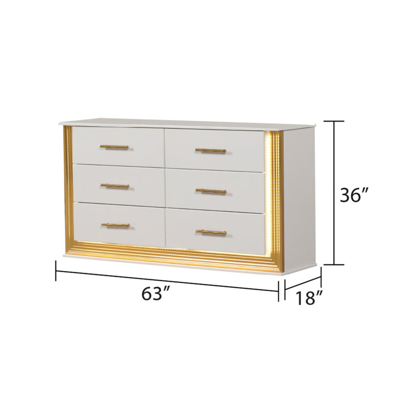Gilta 63'' W 6 - Drawer Dresser