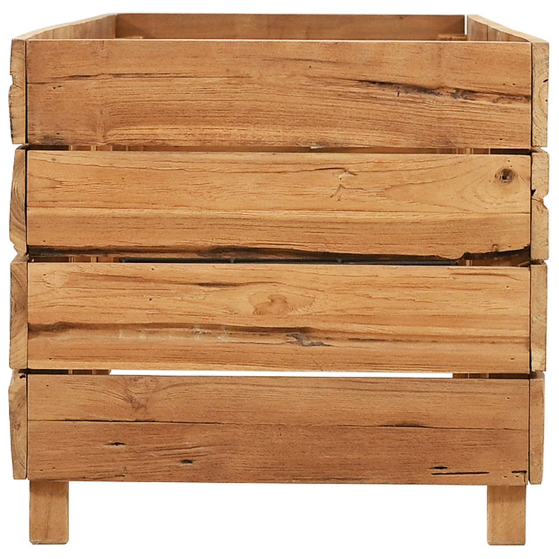 Raised Bed 150x40x72 cm Recycled Teak Wood and Steel, 38cm H x 150cm W x 40cm D