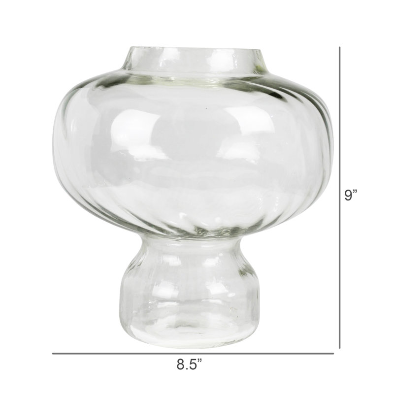 Vase Swirl, verre - Lrg, H 9 po x l 8,5 po x P 8,5 po