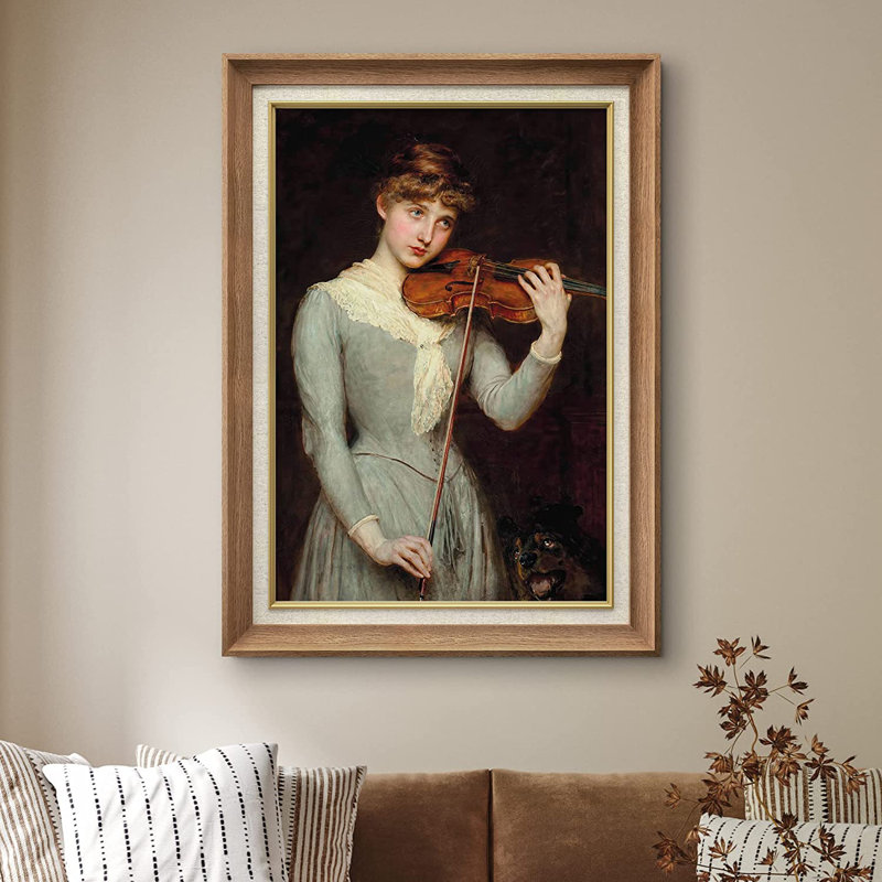 A Cavatina (Violinist) par Briton Riviere - peinture sur toile encadrée, Naturel