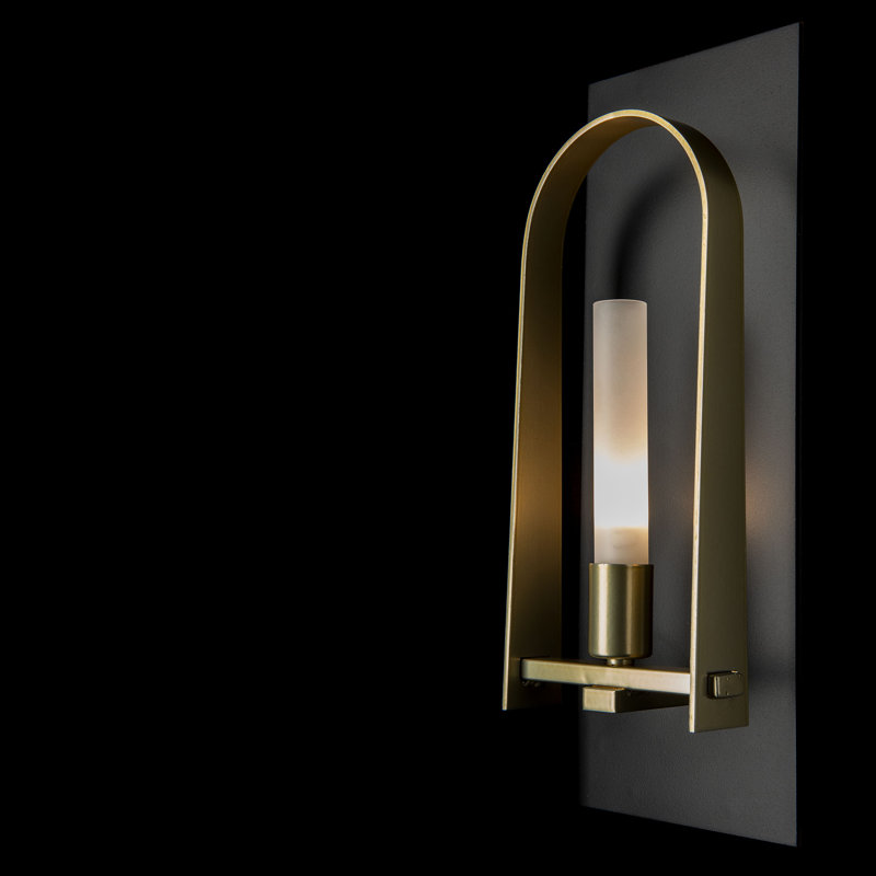 Triomphe 1 - Light Steel Armed Sconce, White, Modern Brass