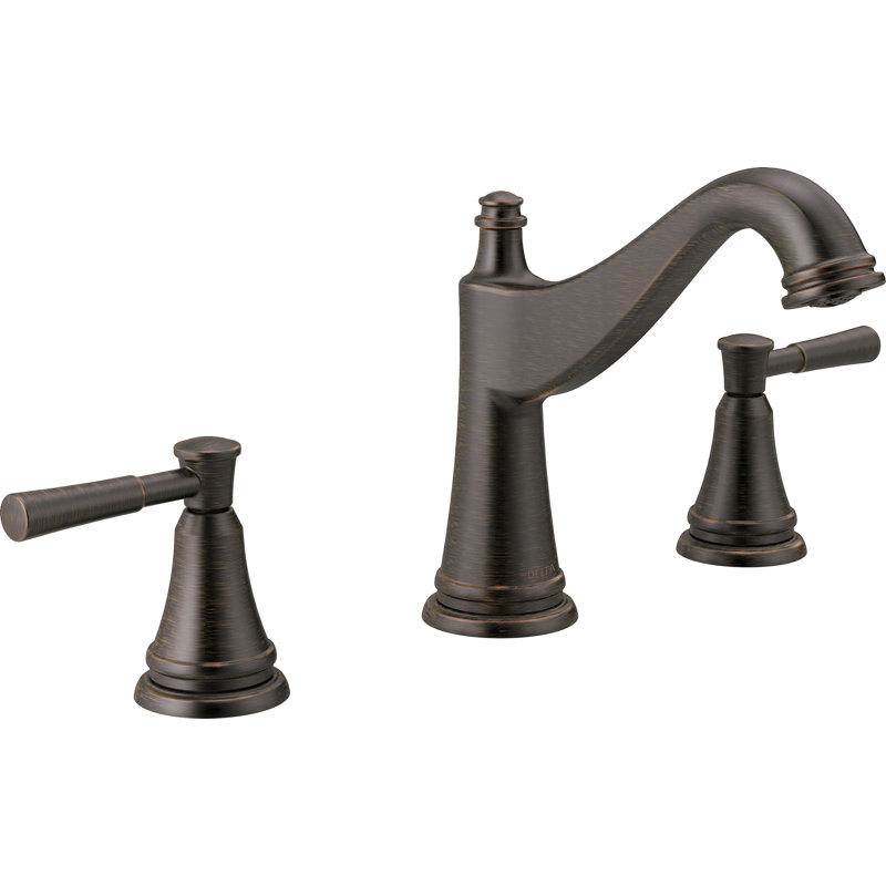Robinet pour salle de bain à 3 trous et 2 poignées avec ensemble de drain Mylan, Bronze vénitien