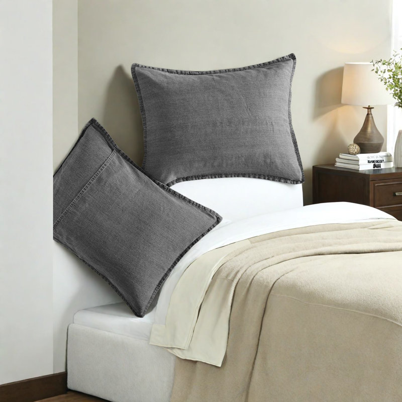 Ensembles de literie en sergé de coton confortable, gris, grand lit, confort toutes saisons