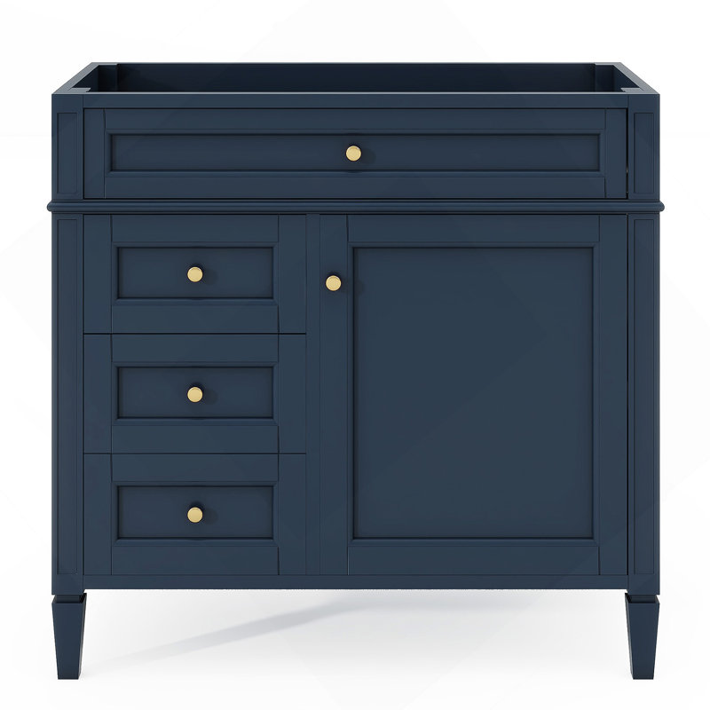 Meuble-lavabo de salle de bain sans lavabo supérieur, armoire de rangement de salle de bain avec tiroirs et tiroir basculant