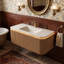 Meuble-lavabo mural simple 30 po avec plateau en marbre-380982478