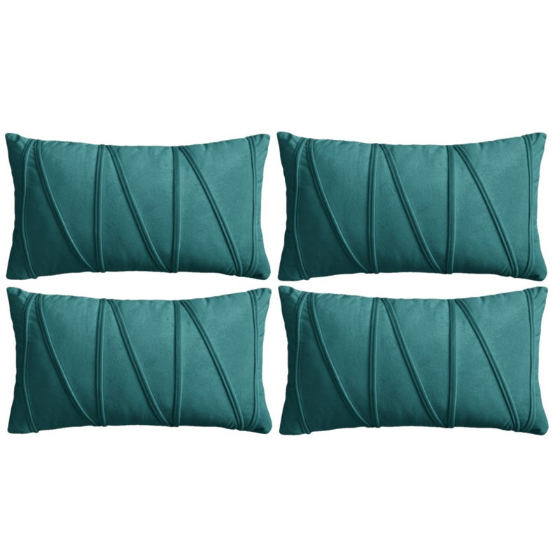 Housses de coussin rectangulaires en velours, Bleu sarcelle