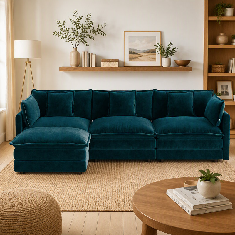 Oversize Modular Sectional Sofa with Ottoman