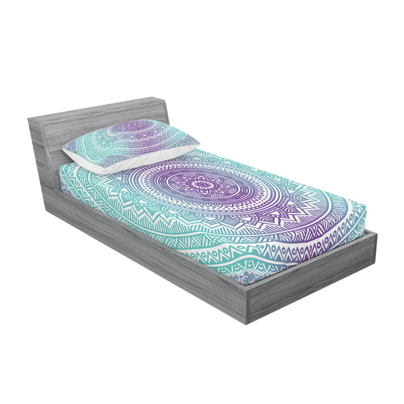 Microfiber Geometric Sheet Set, Twin XL Sheet Set with 1 Pillowcase, Paisley 2