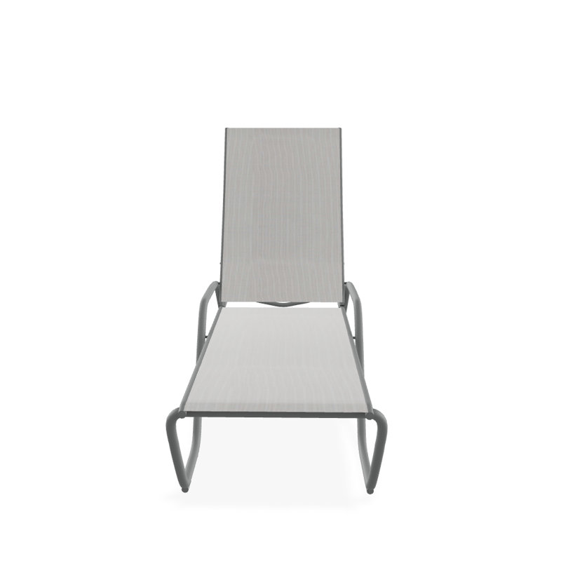 Outdoor Rust-Resistant Metal Chaise Lounge, Textured Graphite, Amalfi
