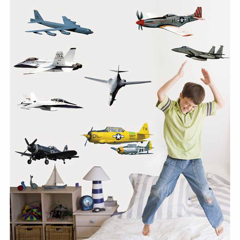 Military Aircraft Patriotic Non-Wall Damaging Wall Decal