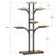 Metal Plant Stand Indoor Brown with Grow Lights for Patio