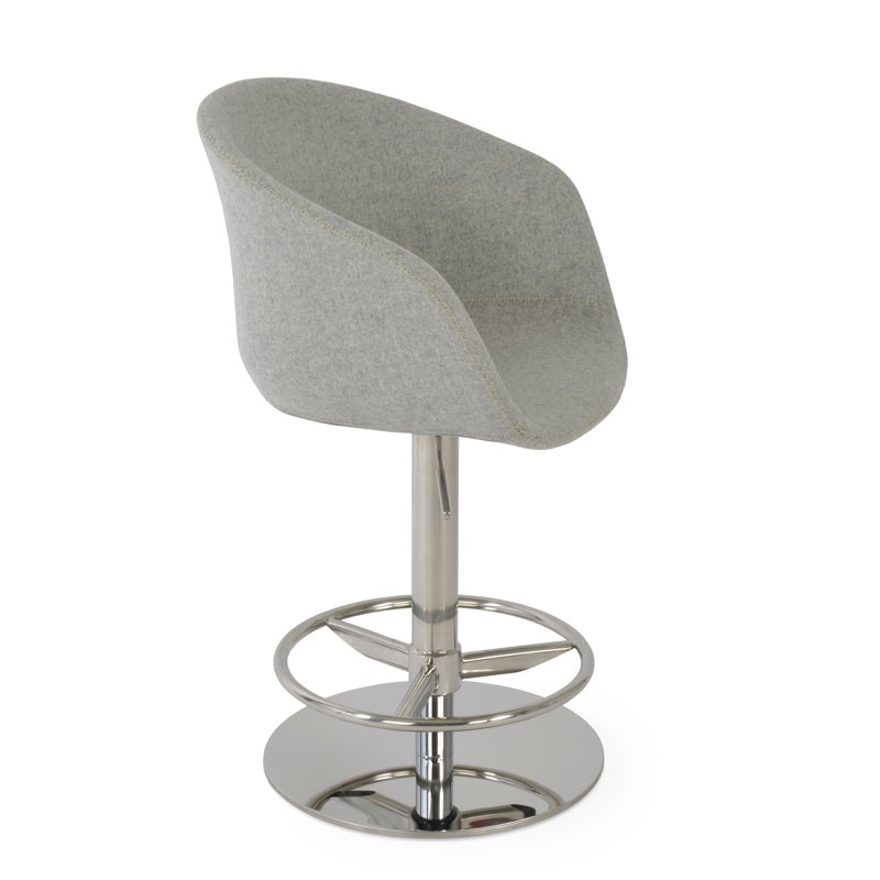 Tabouret de piston Tribeca, Laine argentée