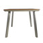 Table d'appoint en faux bois - Base en aluminium rouille, table de patio et de jardin moderne, 6 places, structure l 35,71 po x H 64,26 po, pour l'extérieur pour patio, peut accueillir 6 chaises,