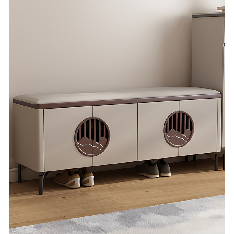 Banc de rangement minimaliste en bois massif Minimalist